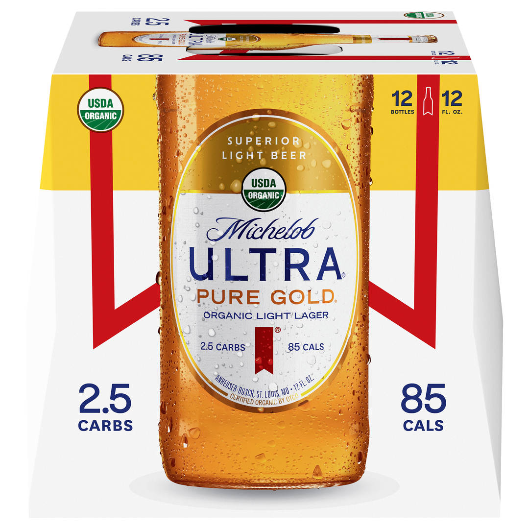 Michelob ULTRA Pure Gold Organic American Lager Beer 12 Pack, 12 fl oz Bottles