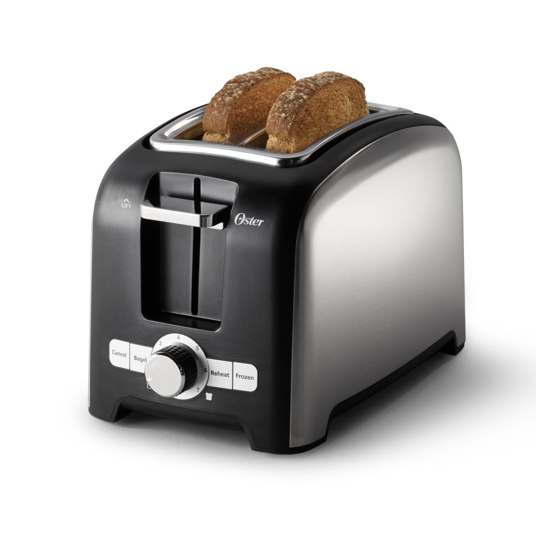Oster® 2-Slice Toaster with Extra-Wide Slots and 3 Functions, Stainless Steel