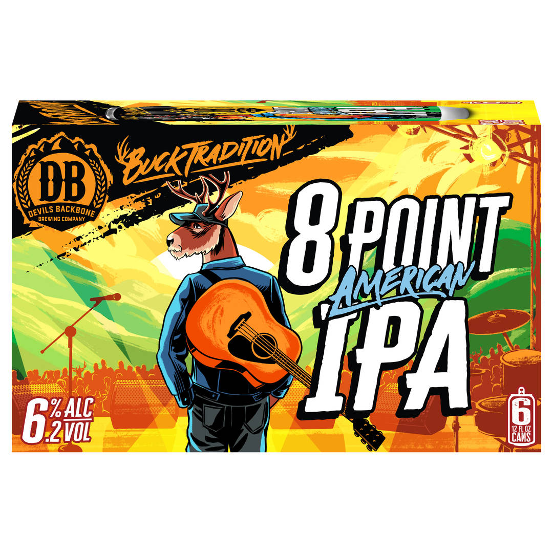 Devils Backbone Brewing Company Eight Point IPA, 6 Pack Beer, 12 fl. oz. Cans, 6.2% ABV