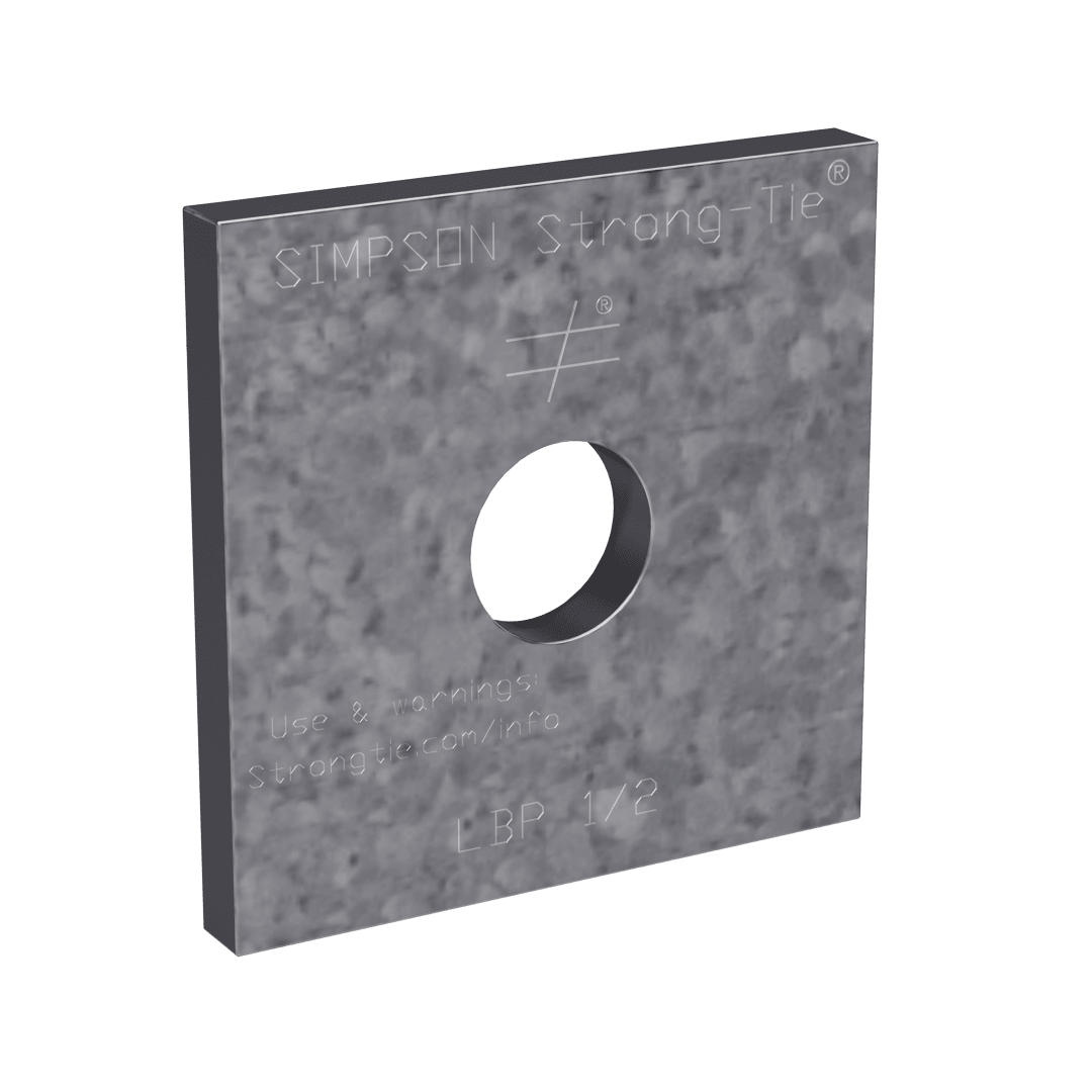Simpson Strong-Tie LBP 1/2 LBP 2 in. x 2 in. Galvanized Bearing Plate for 1/2-in. Dia. Anchor Bolt