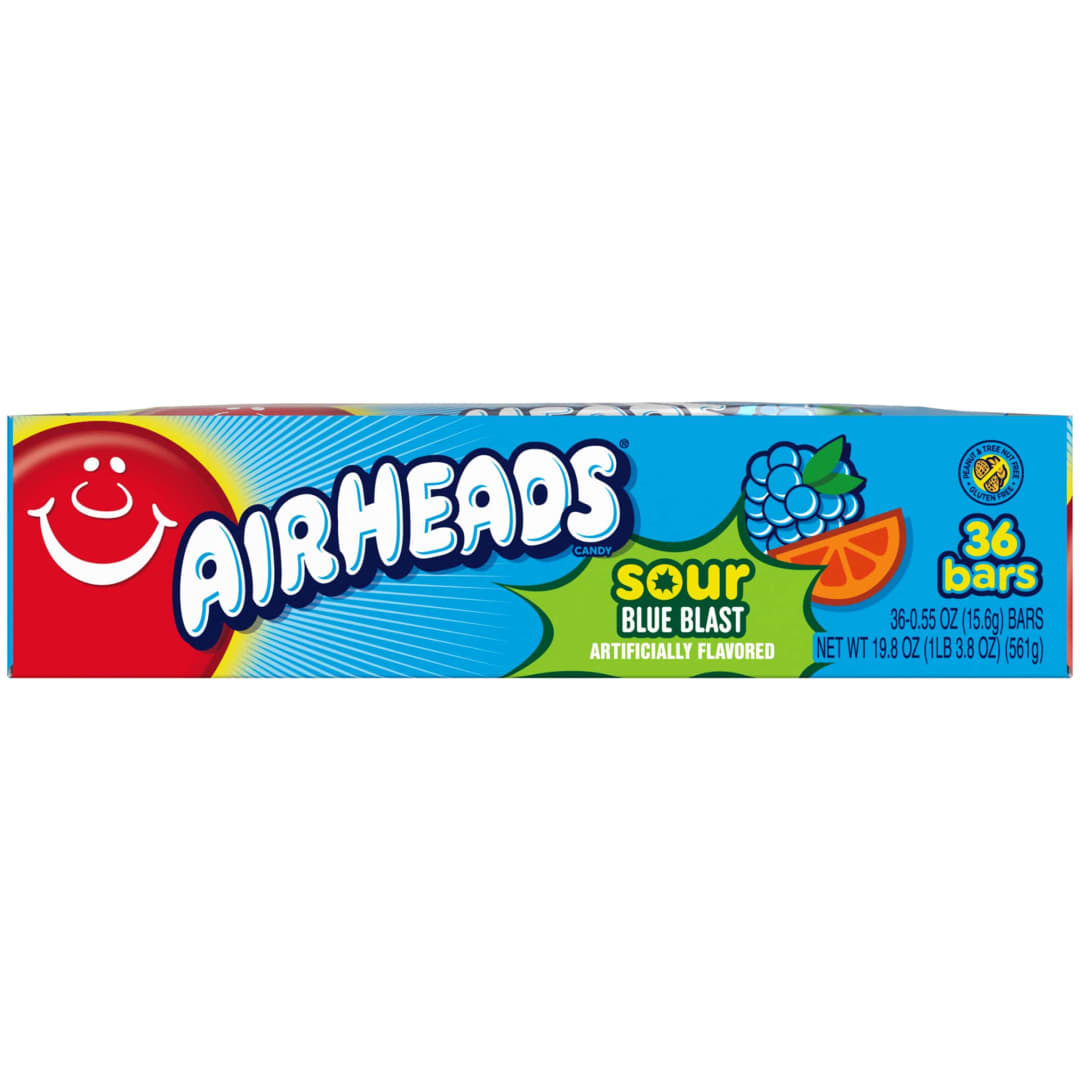 Airheads Sour Bars Blue Blast Singles - 36 Pack