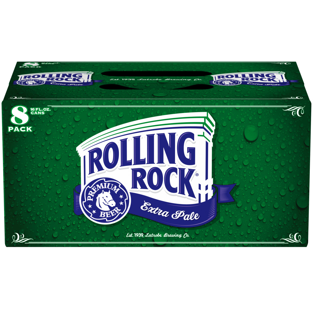 Rolling Rock Extra Pale Beer, 8 Pack 16 fl. oz. Cans