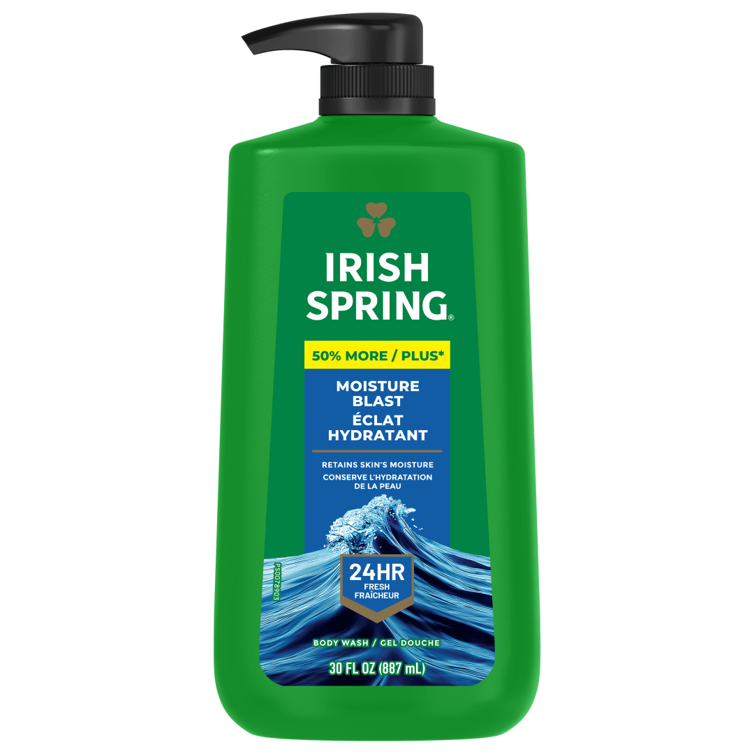 Irish Spring Moisture Blast Body Wash for Men, 887 mL Pump