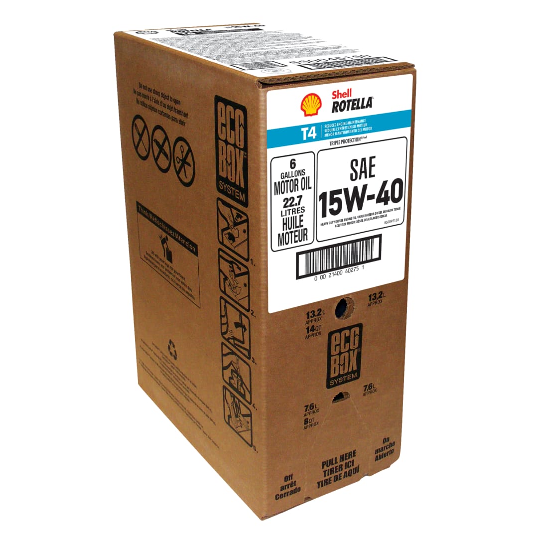Shell Rotella T4 Triple Protection 15W-40 Diesel Engine Oil, 24 Quart Ecobox (Case of 24)