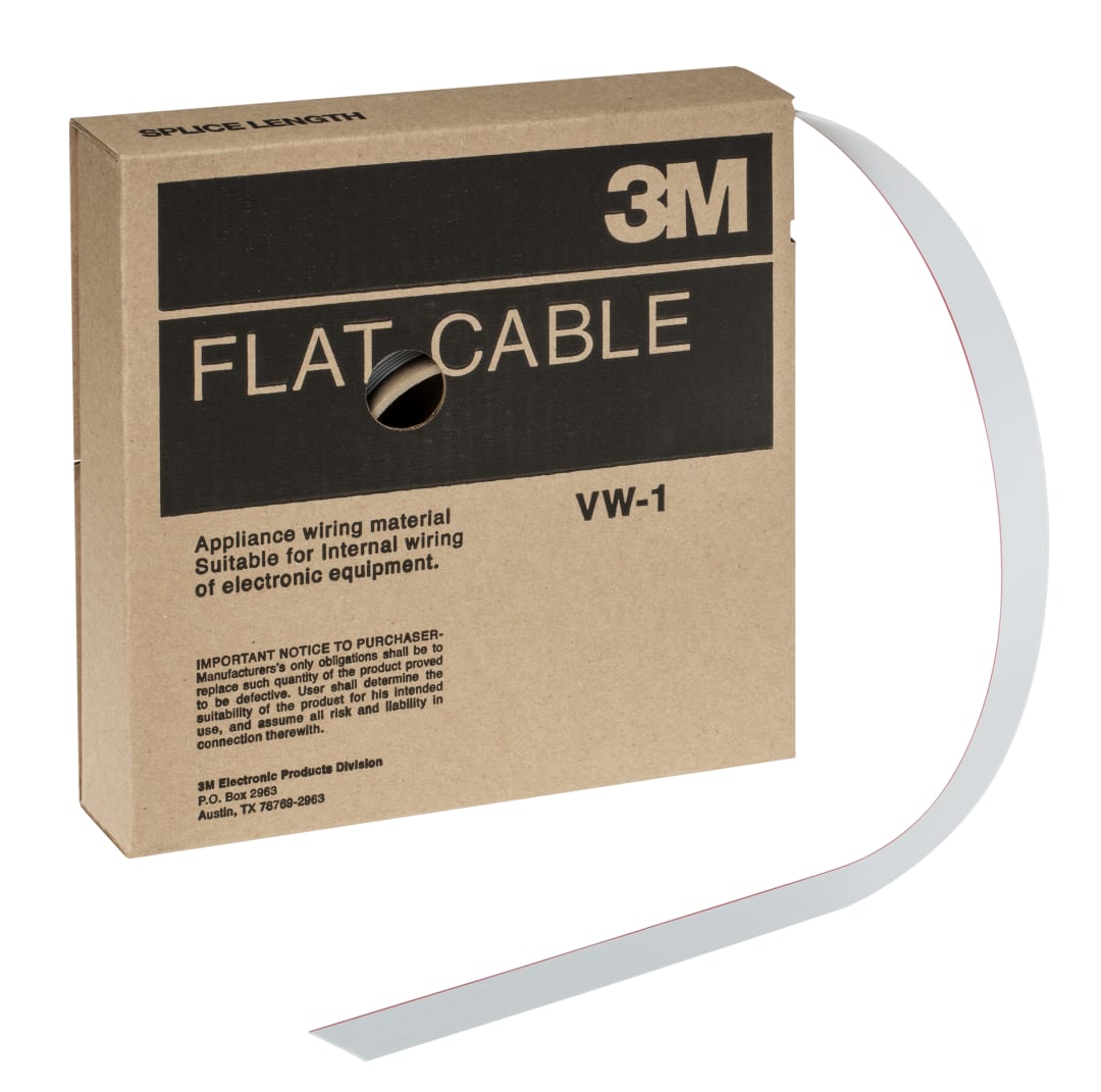 3M™ 3625/26, Flachbandkabel, 26-polig, 3625 Serie, Litzenleiter, 1,00 mm, Grau, 30 m/Rolle