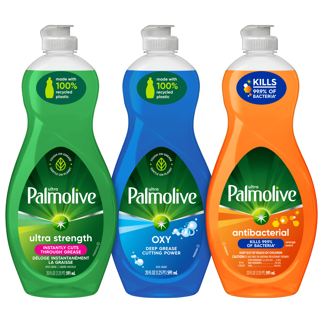 Palmolive Ultra Liquid Dish Soap Mixed Pack - Original Green, Oxy Power Degreaser, Antibacterial Orange Scent - 20 Fluid Ounce
