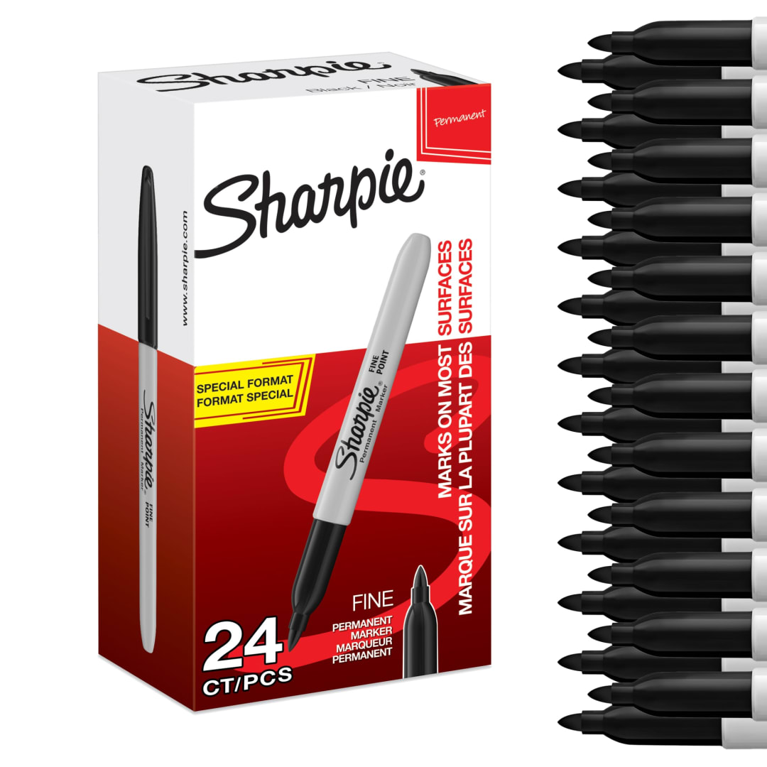 Sharpie® Permanent Markers | Fine Point | Black | 24 Count