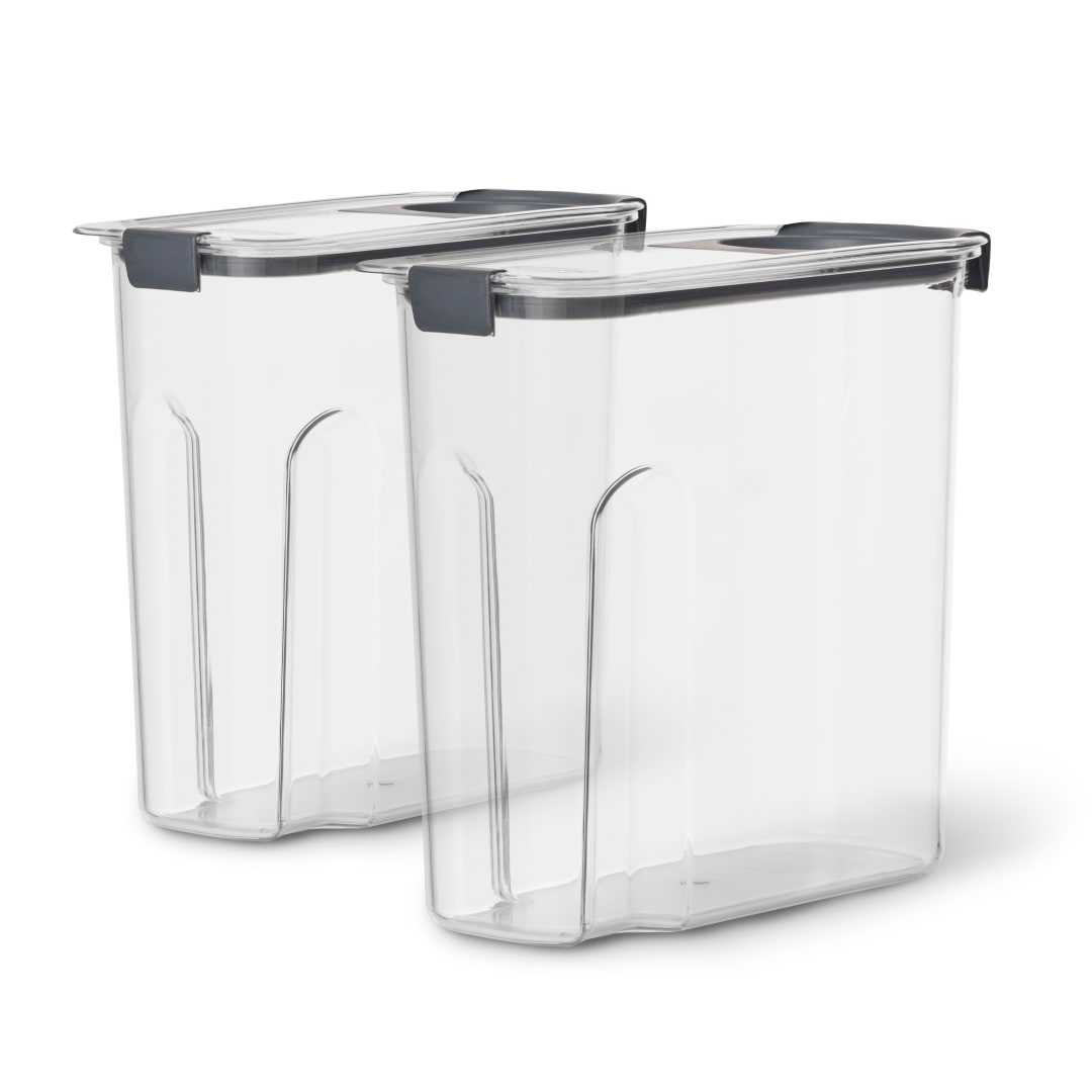 Rubbermaid Brilliance® Pantry Cereal Keeper, 18-Cup Plastic Containers, 2 Pack
