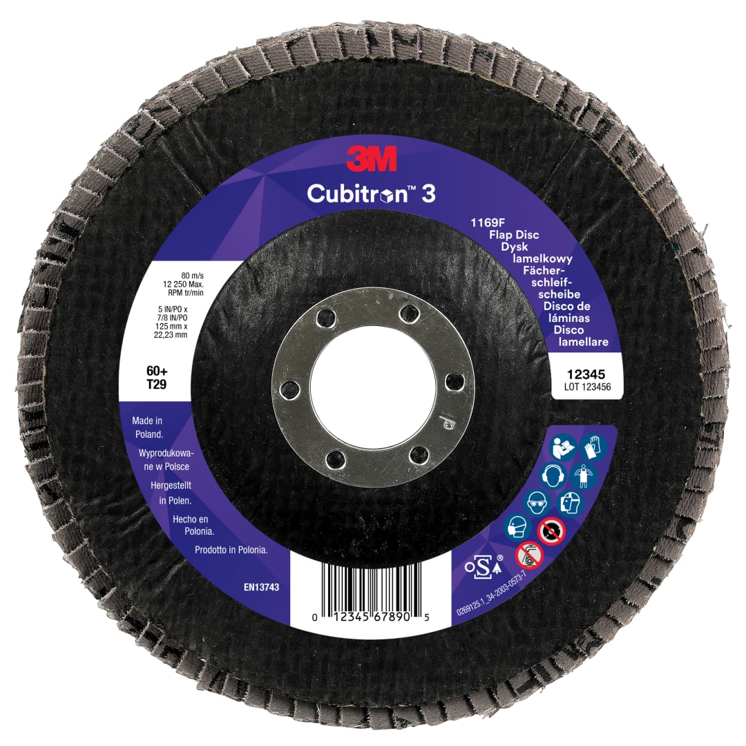 3M™ Cubitron™ 3 Flap Disc 1169F
