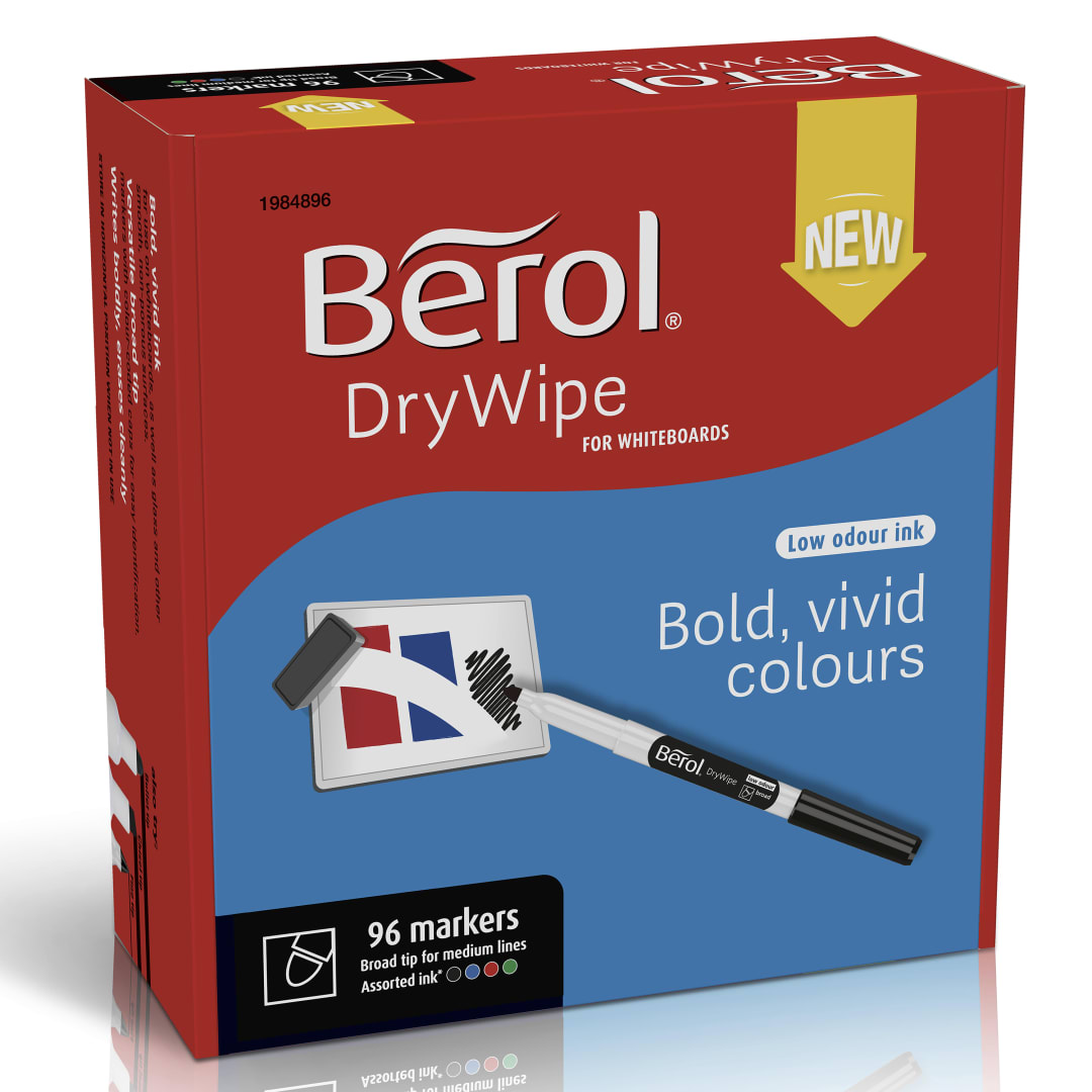 BEROL DRYWIPE PEN BROADBLK CLSPK192