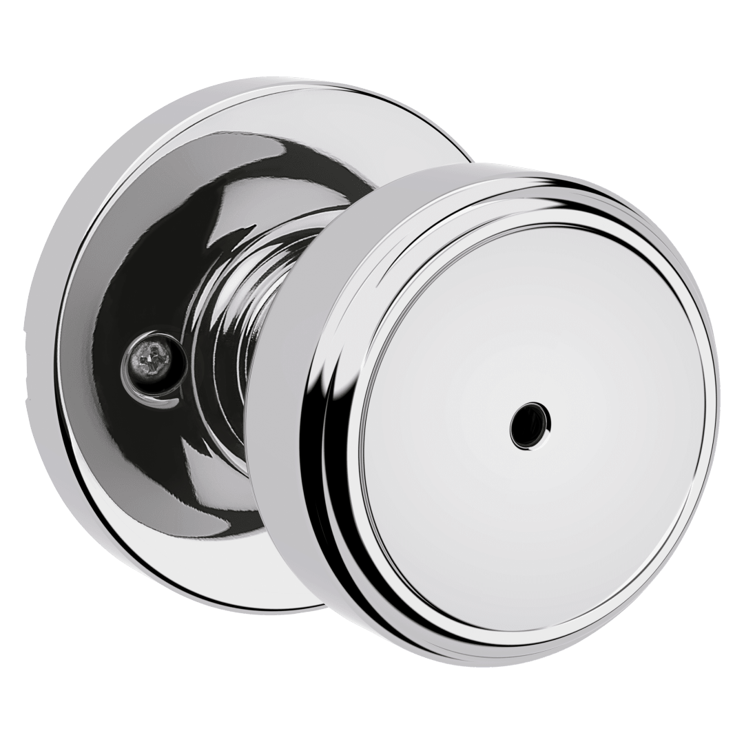 Maven Bed/Bath Knob w/ Round Rose in Polished Chrome