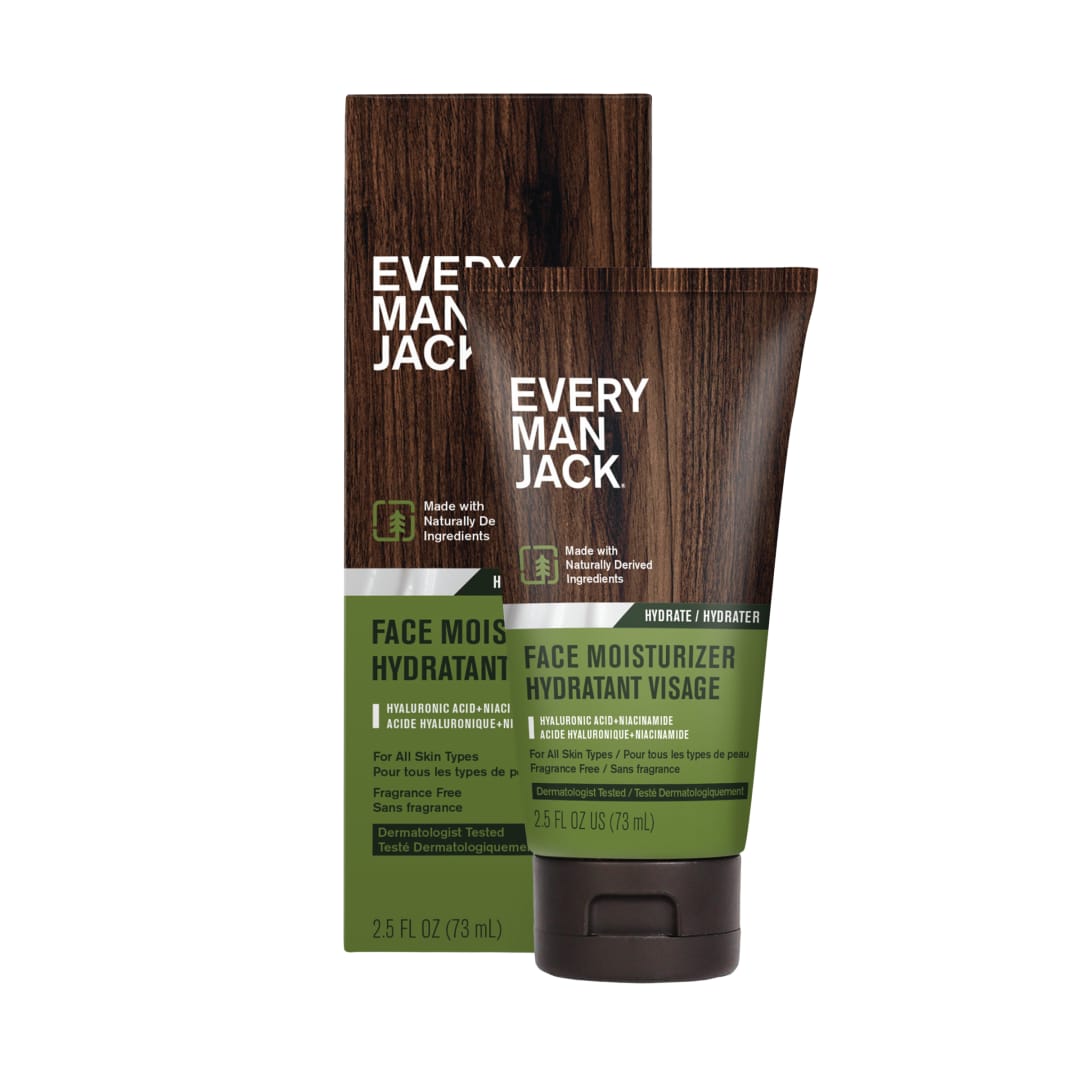 Every Man Jack Daily Hydrating Face Lotion for Men, Naturally Derived, 2.5 oz