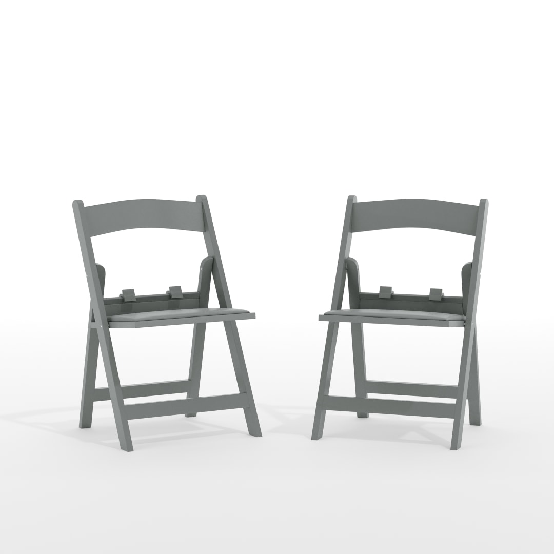 HERCULES Set of 2 Kids Gray Resin Folding Chairs with Vinyl Padded Seat and 12.5" Seat Height, Ages 4-6