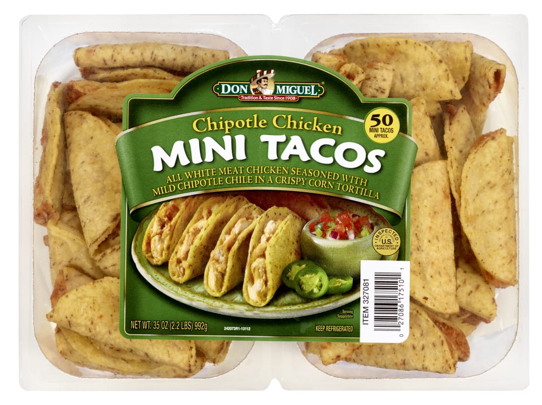 10/50/.7oz Don Miguel Chopotle Chicken Mini Tacos
