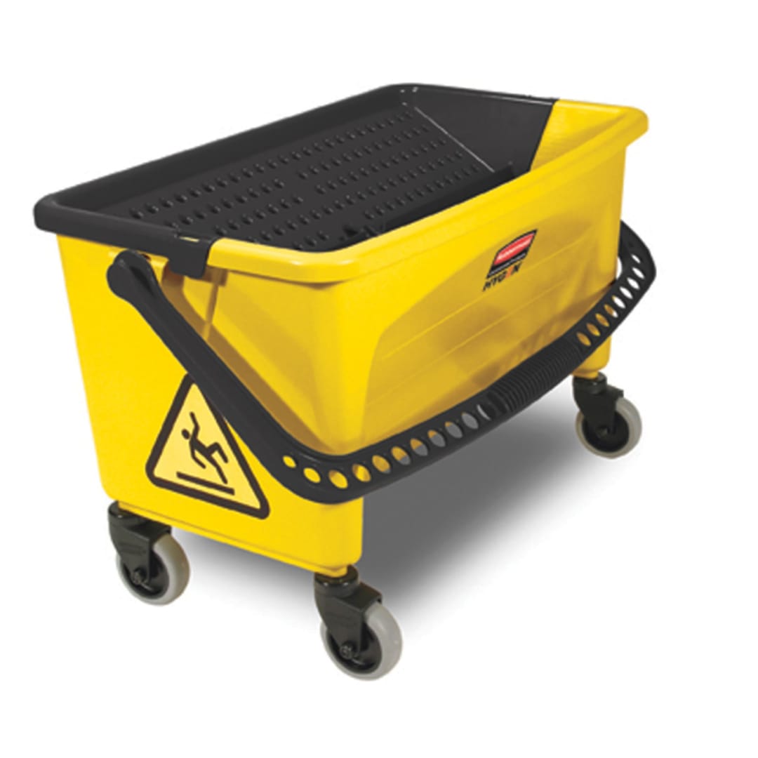 Rubbermaid Commercial Products HYGEN Microfiber Press Wring Bucket, Yellow