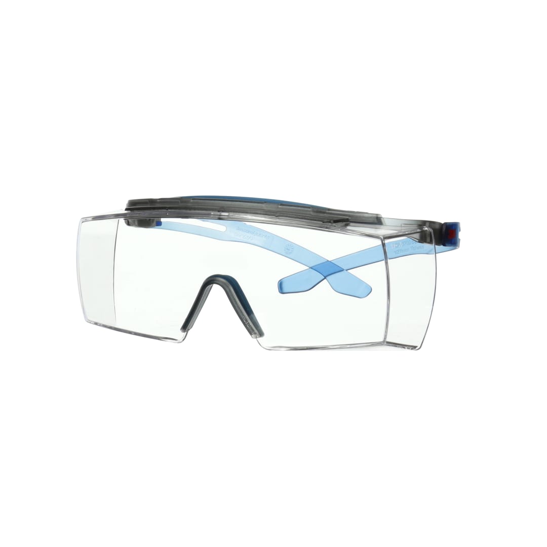 3M™ SecureFit™ 3700 Gözlük Üstü Gözlükler, Mavi Saplar, Kaş Koruyucu, Scotchgard™ Buğu Önleyici (K ve N), Şeffaf Lens, SF3701XSGAF-BLU-EU, 20/Kutu