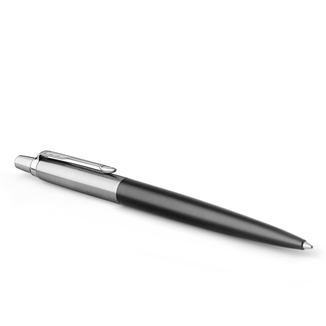 Parker Jotter Ballpoint Pen, Bond Street Black with Chrome Trim, Medium Point Blue Ink, Gift Box (1953184)