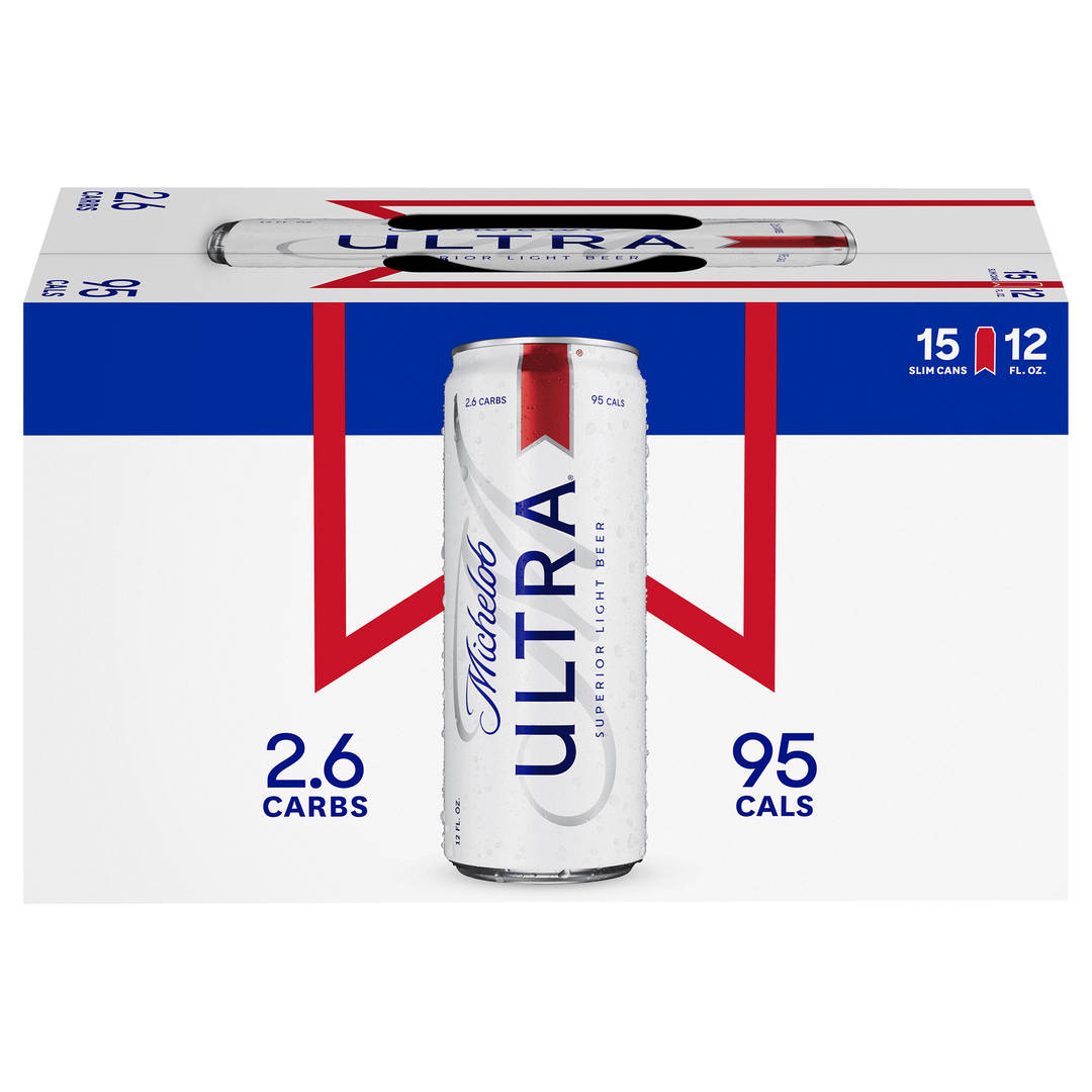 Michelob ULTRA Superior Light American Lager Beer 15 Pack, 12 fl oz Cans