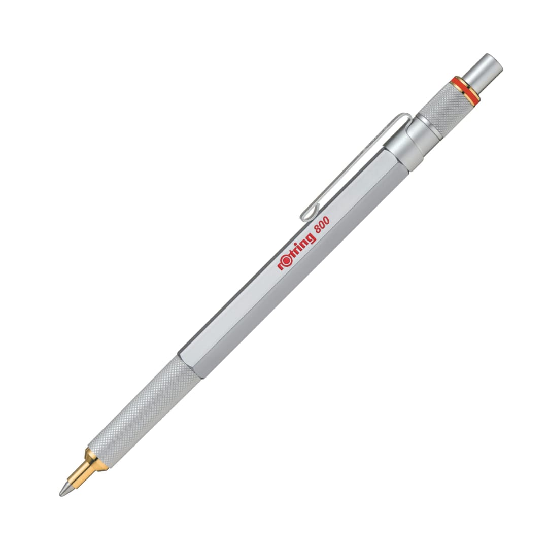 rOtring 800 Ballpoint Pen | Medium Point | Black Ink | Silver Barrel | Refillable