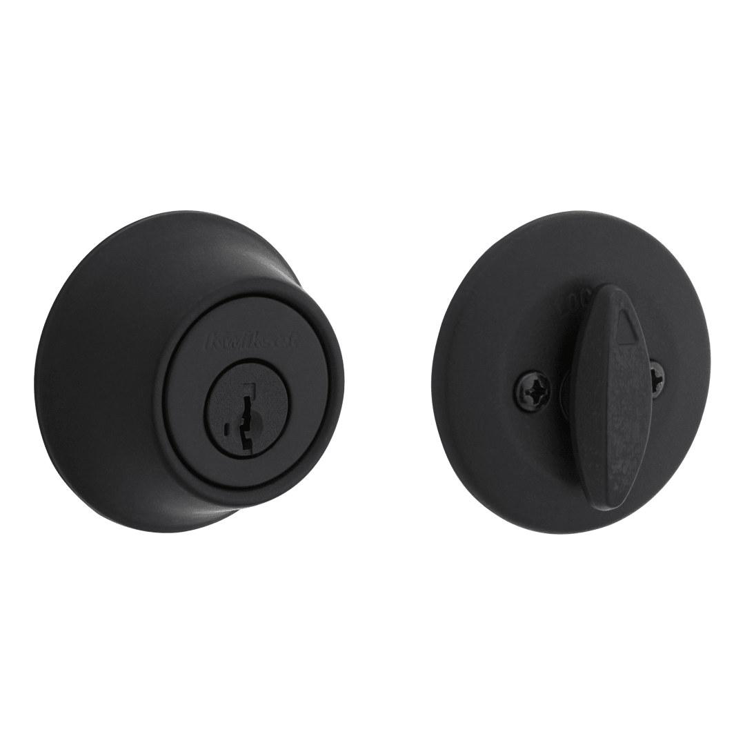 660 Deadbolt, Keyed One Side, featuring SmartKey Security™ in Matte Black