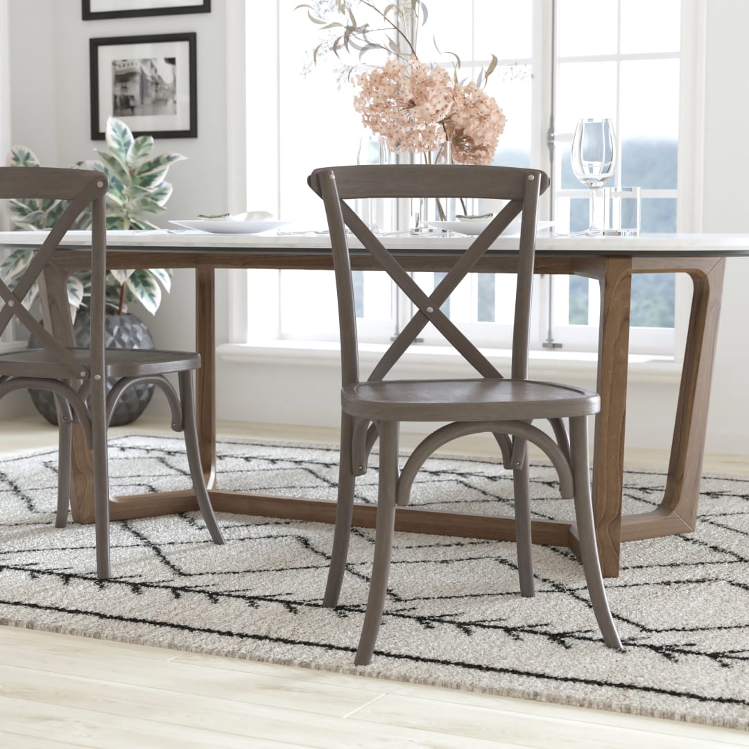 Advantage Hand Stained Grey X-Back Chair