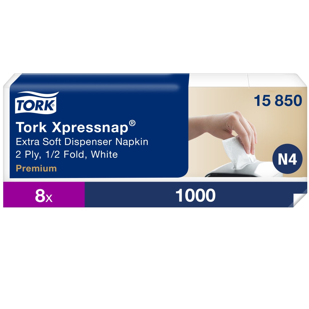 Tork Xpressnap® Extra Soft White Dispenser Napkin