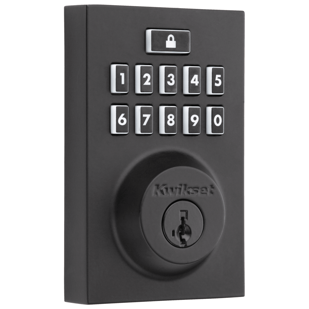 914 SmartCode® Contemporary Square  Electronic Deadbolt featuring SmartKey Security™ and Zigbee Technology in Matte Black