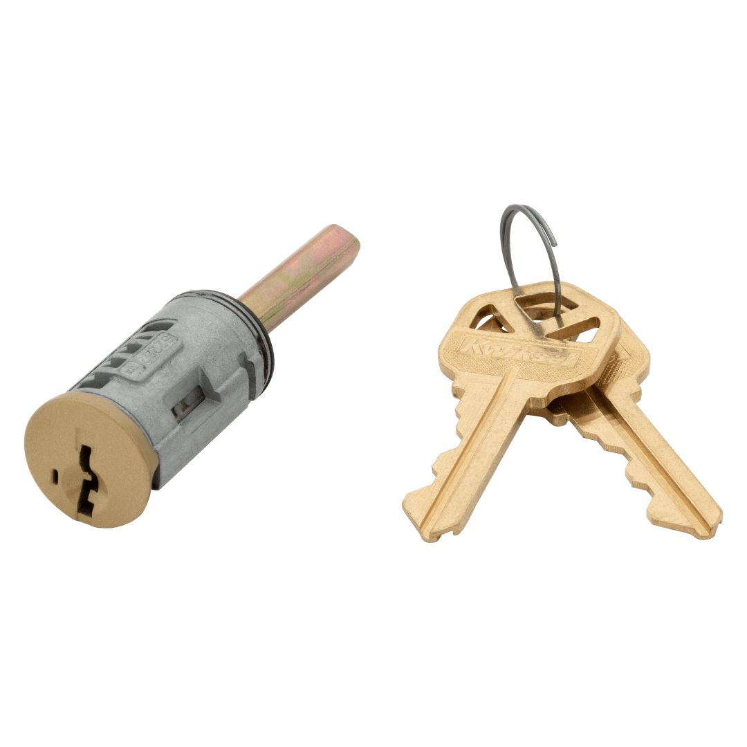 SmartKey Exterior Single Cylinder Plug for Low Profile Deadbolt in Polished Brass or Antique Brass Finish