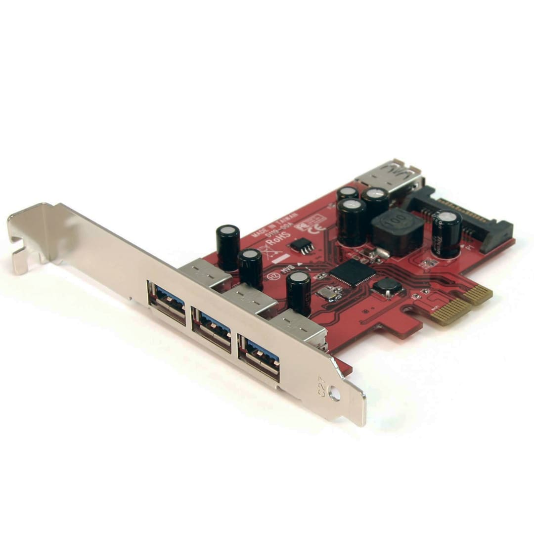 4 Port USB 3 PCIe Card with SATA Power