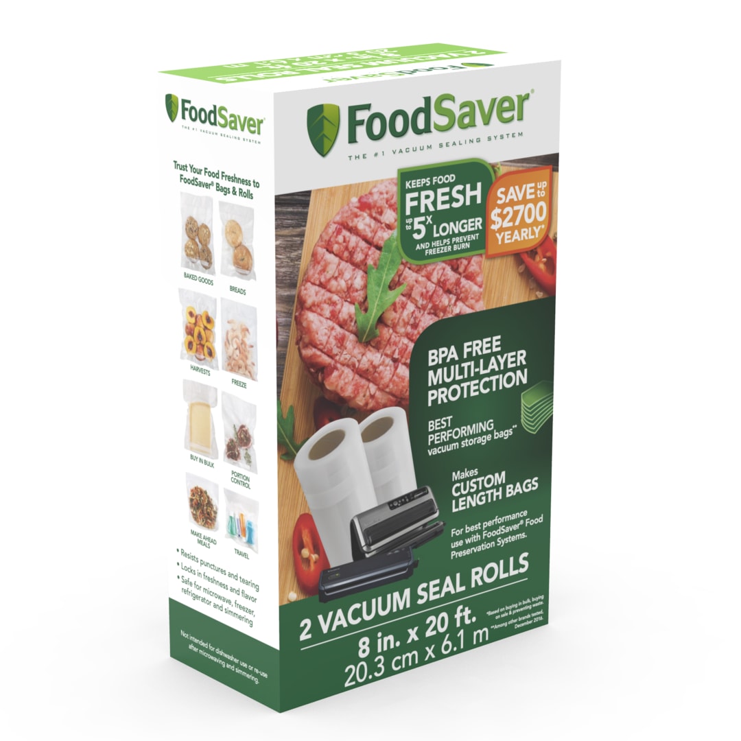 FoodSaver® 8" x 20' Vacuum Seal Rolls, 2 Pack
