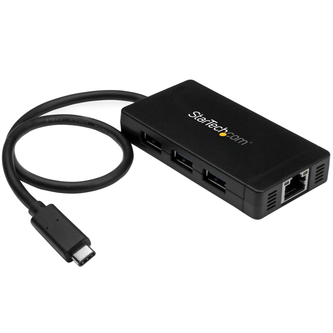 3 Port USB C Hub w  GbE Power C to A USB 3 0