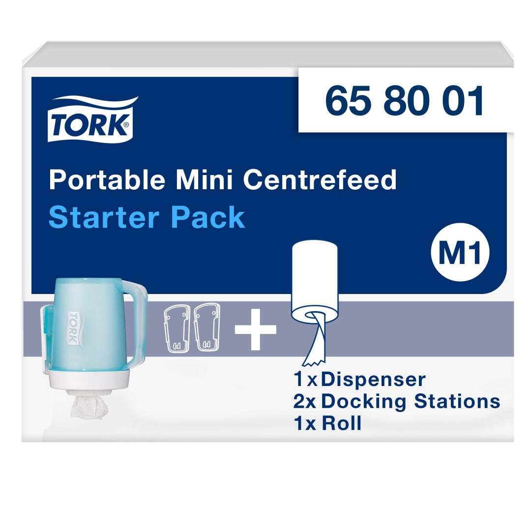 Tork Portable Mini Centrefeed Dispenser Starter Pack