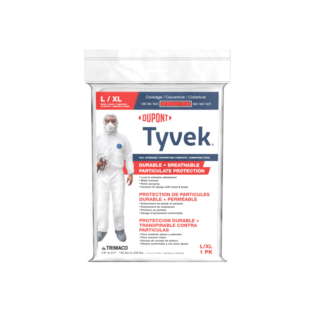 Tyvek® Coveralls with Hood & Boot, Large/X-Large