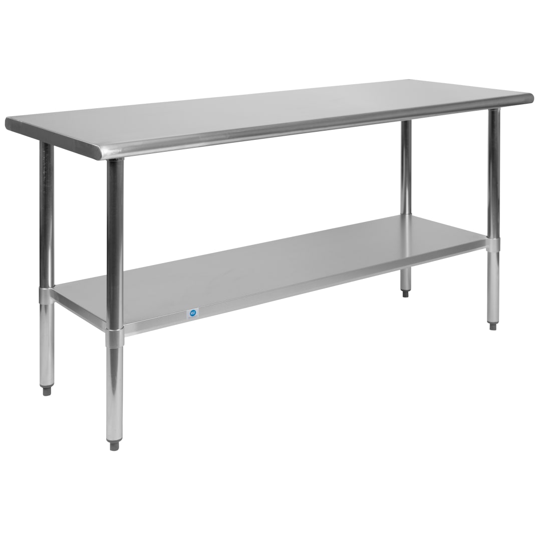 Reese Stainless Steel 18  Gauge Prep and Work Table with Undershelf - NSF Certified - 60"W x 24"D x 34.5"H
