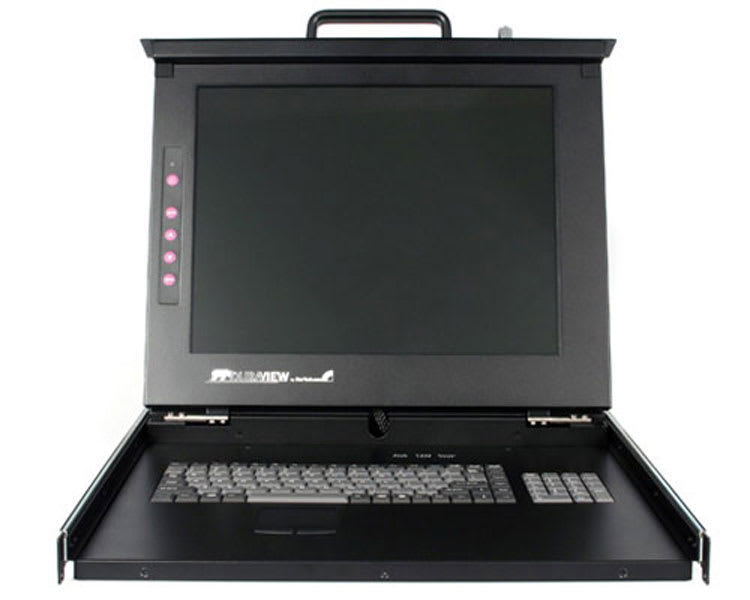 1U 17in Rackmount LCD KVM Console with 8 Port KVM Switch