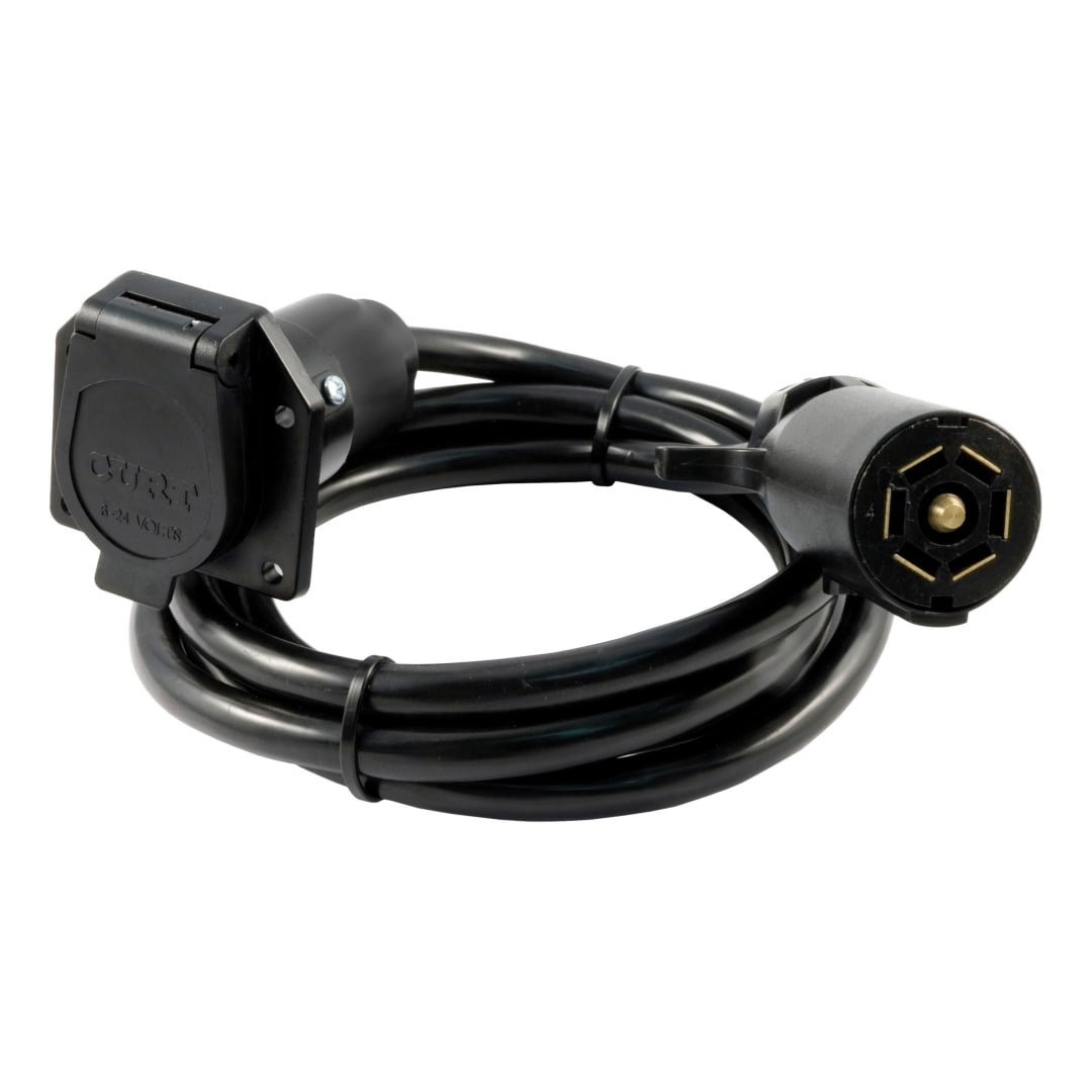 CURT 7' 7-Way RV Blade Extension Harness (Routes to Truck Bed) #56080