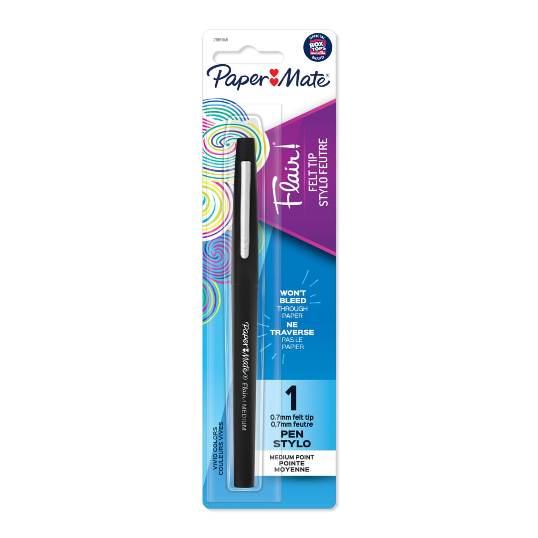 Paper Mate® Flair Felt Tip Pens, Medium Point (0.7mm), Black, 1 Count