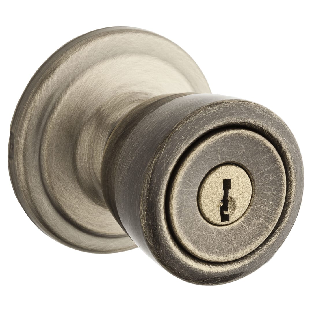 Abbey Keyed Entry Knob in Antique Brass