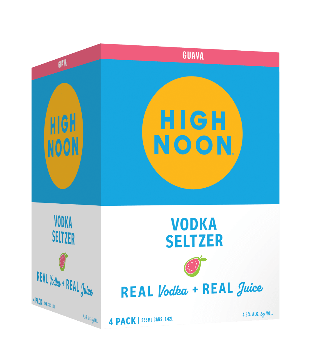High Noon Guava Vodka Hard Seltzer 355ml Can 4 Pack