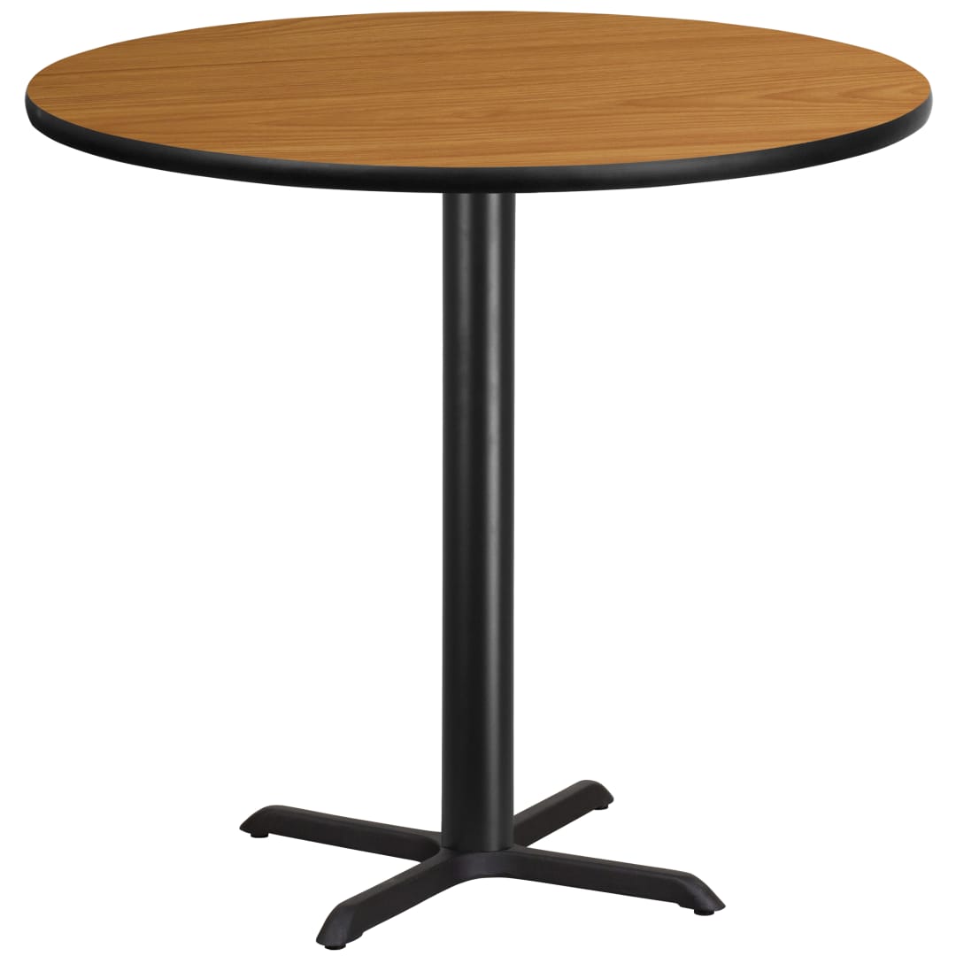 Stiles 42'' Round Natural Laminate Table Top with 33'' x 33'' Bar Height Table Base
