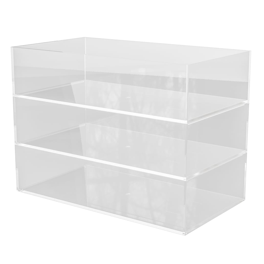 Brody 3 Pack Stack and Slide Plastic Tray Office Desktop Organizer, 3" x 7.5"