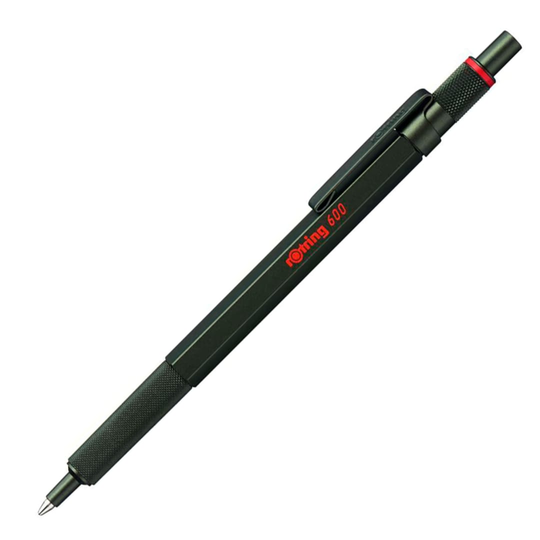 rOtring 600 Ballpoint Pen | Medium Point | Black Ink | Green Barrel | Refillable