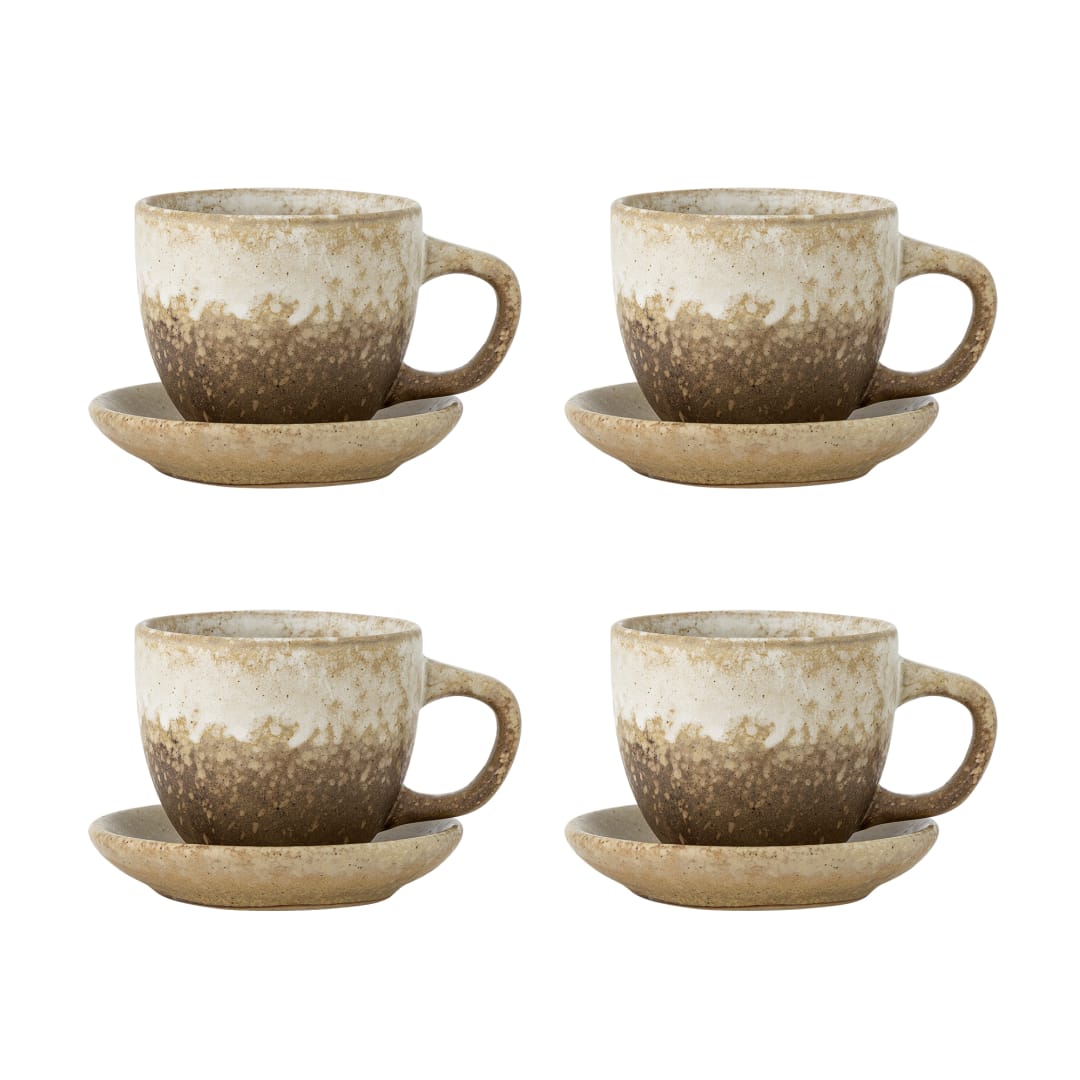 82072416 - Brenta Cup w/Saucer, Nature, Stoneware STOCK: 113