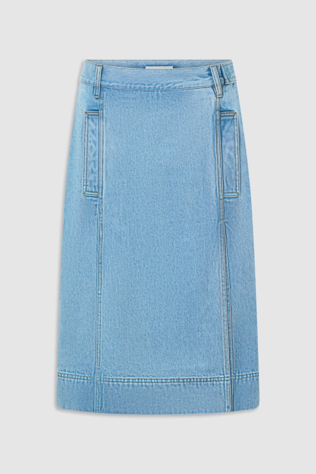 Button Detail Denim Skirt