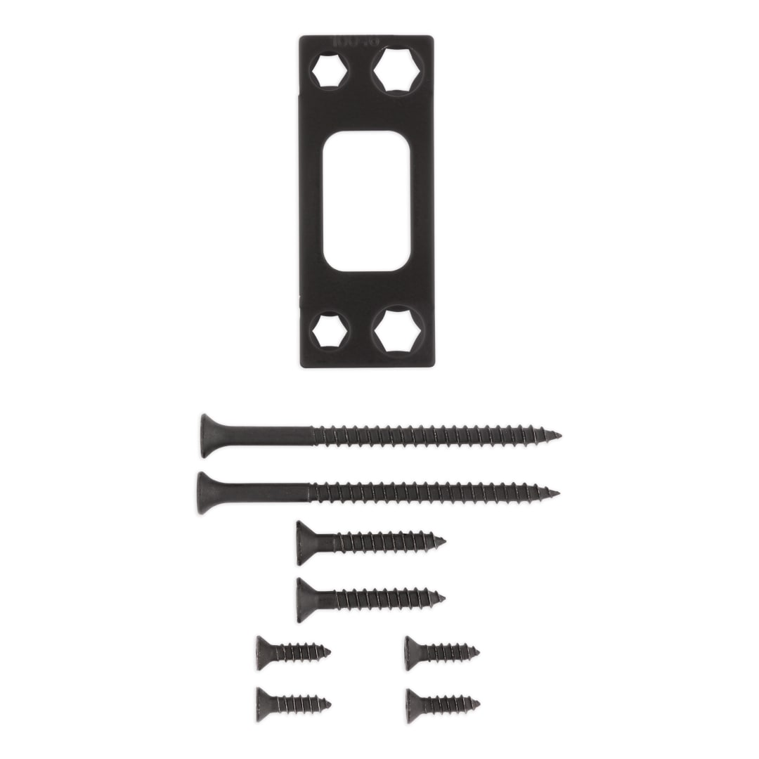 Deadbolt Square Corner Strike w/ Screws for Matte Black Finish