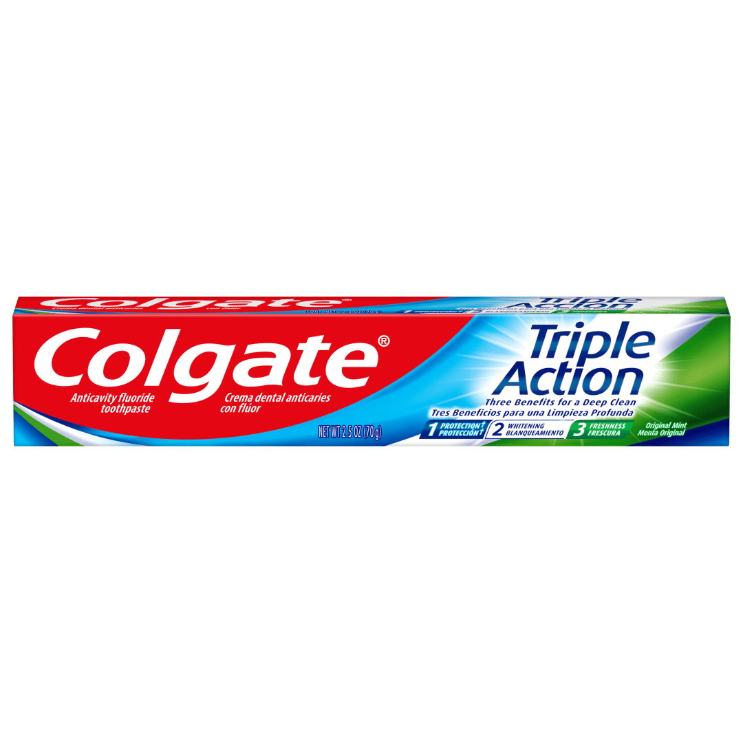 Colgate Triple Action Toothpaste, Mint - 2.5 ounce