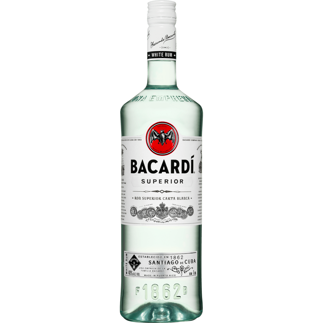 Bacardi Superior White Rum, Gluten Free 40% 1L