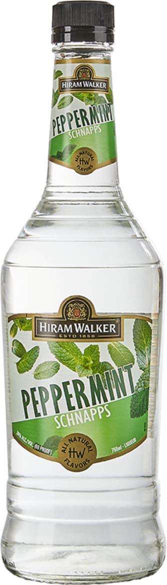 Hiram Walker Peppermint Flavored Schnapps, 750 ml Bottle, 60 Proof