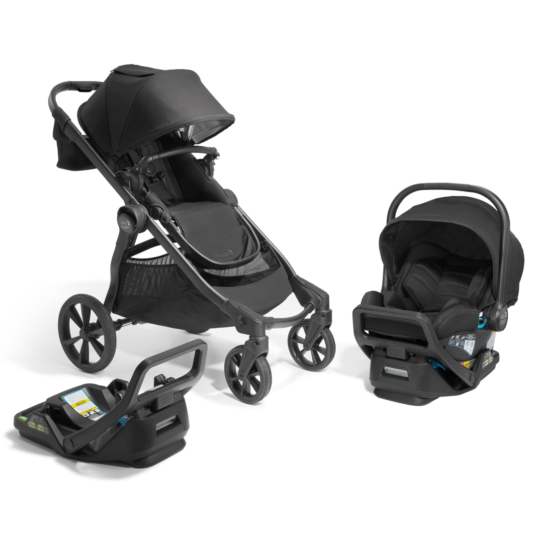 Baby Jogger® City Select® 2 Travel System, Eco Collection | Infant Essentials Bundle Includes City GO 2 Infant Car Seat, Extra Car Seat Base, Belly Bar & Parent Console, Lunar Black