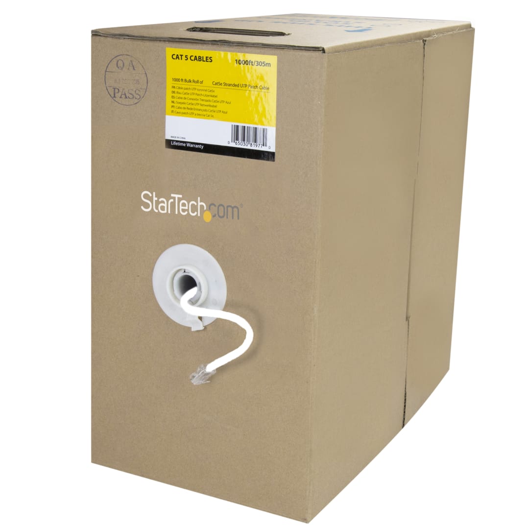 Cat 5e 350 MHz White Patch Cable - 1000ft